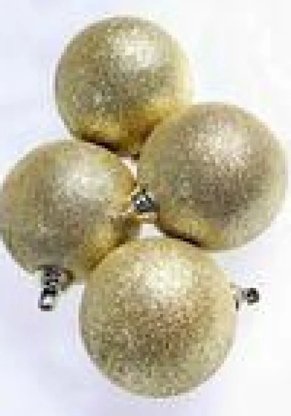 Weihnachtskugeln^DecoWoerner Glitzer-Weihnachtskugeln In Aus Kunststoff, 6 Cm Ø – 6 Stück gold