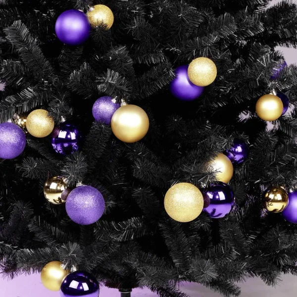 Weihnachtskugeln^DecoWoerner Glitzer-Weihnachtskugeln In Lila Aus Kunststoff, 6 Cm Ø – 6 Stück violett
