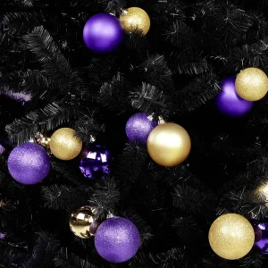Weihnachtskugeln^DecoWoerner Glitzer-Weihnachtskugeln In Lila Aus Kunststoff, 6 Cm Ø – 6 Stück violett