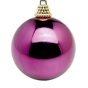 Weihnachtskugeln^DecoWoerner Glänzende, Brombeer Weihnachtskugeln Aus Plastik, 8 Cm Ø – 12 Stück rot