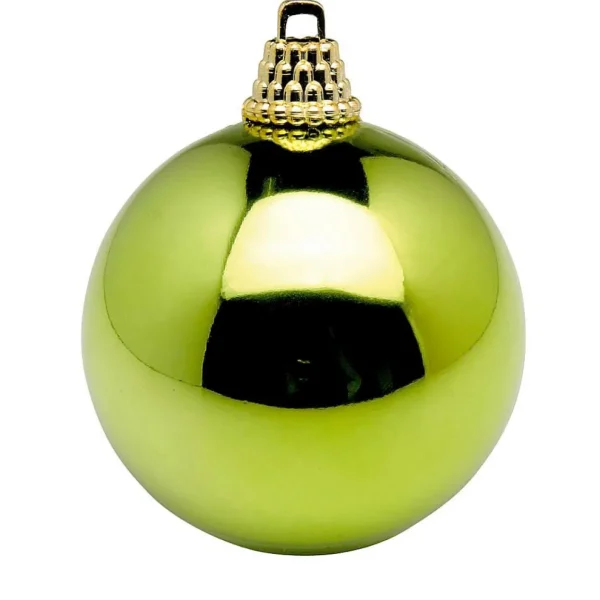 Weihnachtskugeln^DecoWoerner Glänzende, Helle Weihnachtskugeln Aus Plastik, 6 Cm Ø – 24 Stück grün