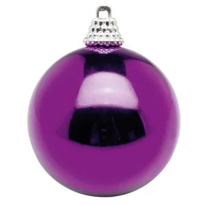 Weihnachtskugeln^DecoWoerner Glänzende, Lila Weihnachtskugeln Aus Plastik, 6 Cm Ø – 24 Stück violett