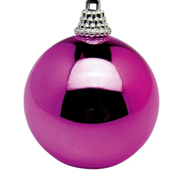 Weihnachtskugeln^DecoWoerner Glänzende, Pinke Weihnachtskugeln Aus Plastik, 6 Cm Ø – 24 Stück rosa