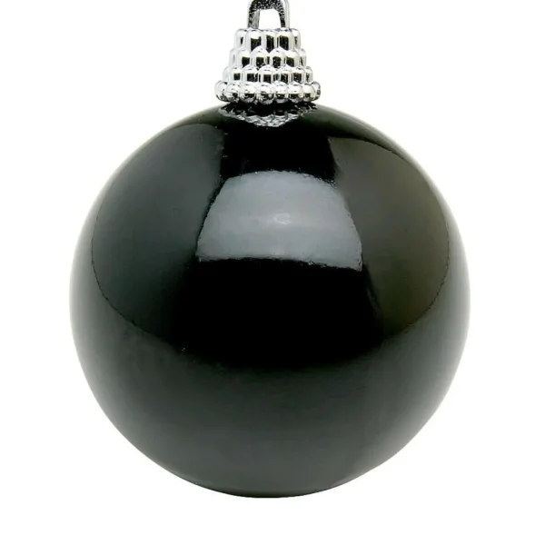 Weihnachtskugeln^DecoWoerner Glänzende, e Weihnachtskugeln Aus Kunststoff, 8 Cm Ø – 12 Stück schwarz