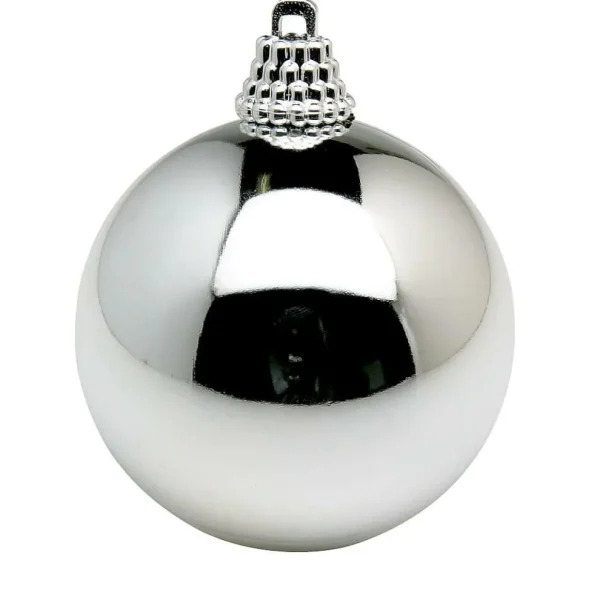Weihnachtskugeln^DecoWoerner Glänzende, ne Weihnachtskugeln Aus Plastik, 6 Cm Ø – 24 Stück silber
