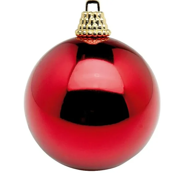 Weihnachtskugeln^DecoWoerner Glänzende, Weine Weihnachtskugeln Aus Plastik, 6 Cm Ø – 24 Stück rot