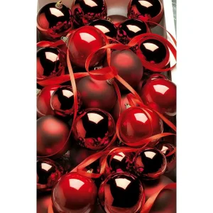 Weihnachtskugeln^DecoWoerner Glänzende, Weine Weihnachtskugeln Aus Plastik, 6 Cm Ø – 24 Stück rot
