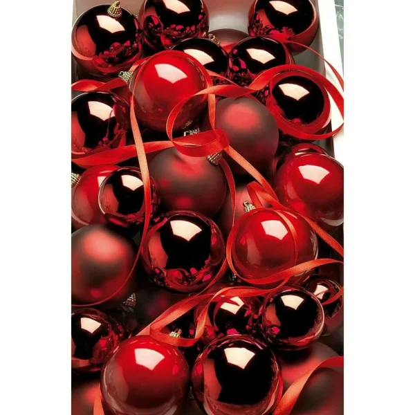 Weihnachtskugeln^DecoWoerner Glänzende, Weine Weihnachtskugeln Aus Plastik, 6 Cm Ø – 24 Stück rot