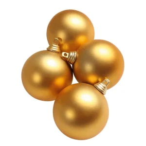 Weihnachtskugeln^DecoWoerner ene, Matte Weihnachtskugeln Aus Schwer Entflammbarem Kunststoff, 6 Cm Ø – 24 Stück gold