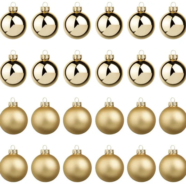 Weihnachtskugeln^DecoWoerner ene Weihnachtskugeln Aus Glas 6 Cm Ø – 24 Stück gold