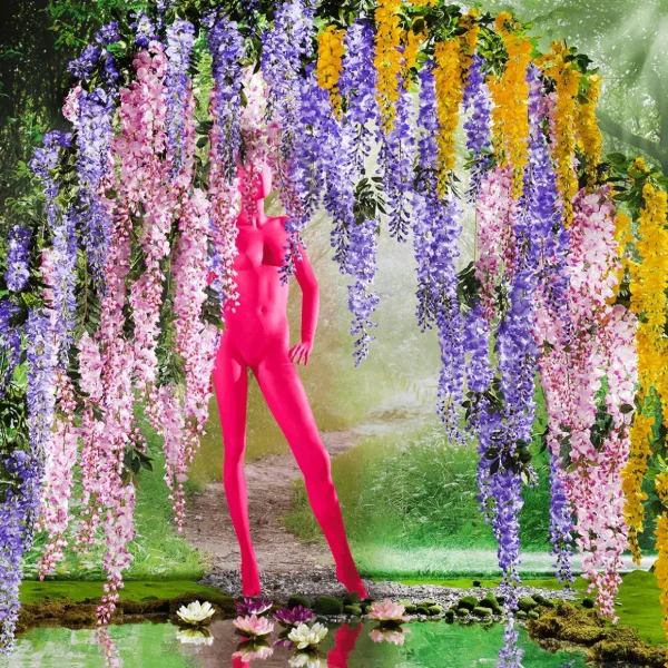 Kunstblumen^DecoWoerner Goldregen-Kunstzweig , 95 Cm rosa