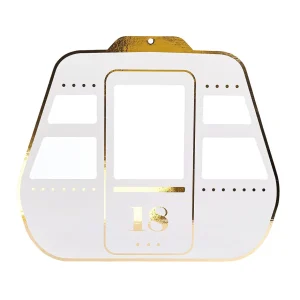 Winterdeko^DecoWoerner Gondel Display Weiß / Gold 38 X 31 Cm