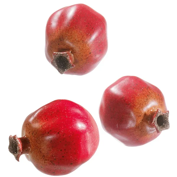 Obst & Früchte^DecoWoerner Granatapfel Lebensmittel-Attrappe, 3 Stück rot