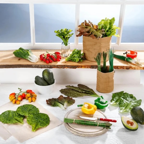 Gemüse & Kräuter^DecoWoerner spargel Lebensmittel-Attrappe, Pack à 4 Stück grün