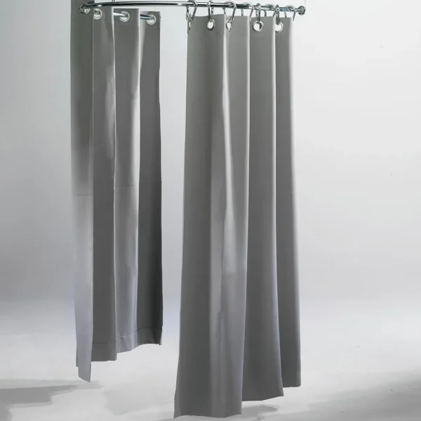 Umkleidekabinen^DecoWoerner Halbkreis-Kabinen-Vorhang, 200 Cm Lang, Grau