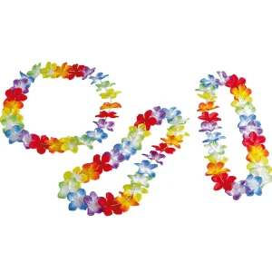 Sommerdeko^DecoWoerner Hawaii-Blumenketten, Pack à 3 Stück mehrfarbig