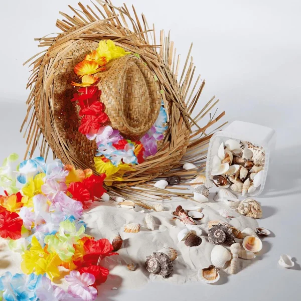 Sommerdeko^DecoWoerner Hawaii-Blumenketten, Pack à 3 Stück mehrfarbig