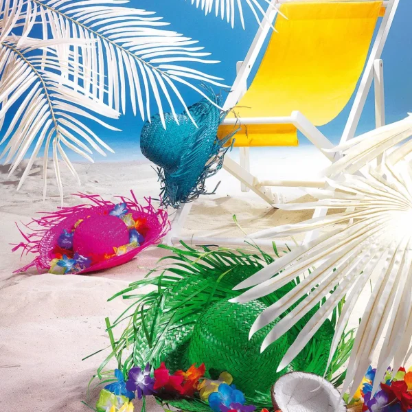 Sommerdeko^DecoWoerner Hawaii-Blumenketten, Pack à 3 Stück mehrfarbig