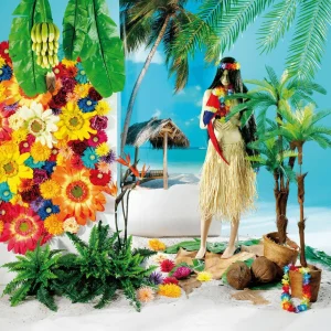 Sommerdeko^DecoWoerner Hawaii-Blumenketten, Pack à 3 Stück mehrfarbig