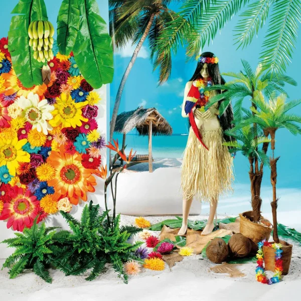 Sommerdeko^DecoWoerner Hawaii-Blumenketten, Pack à 3 Stück mehrfarbig