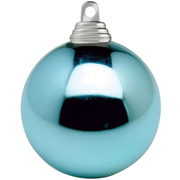 Weihnachtskugeln^DecoWoerner Helle, Glänzende Weihnachtskugeln Aus Schwer Entflammbarem Kunststoff, 6 Cm Ø – 24 Stück blau
