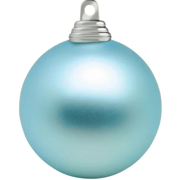 Weihnachtskugeln^DecoWoerner Helle, Matte Weihnachtskugeln Aus Schwer Entflammbarem Kunststoff, 6 Cm Ø – 24 Stück blau