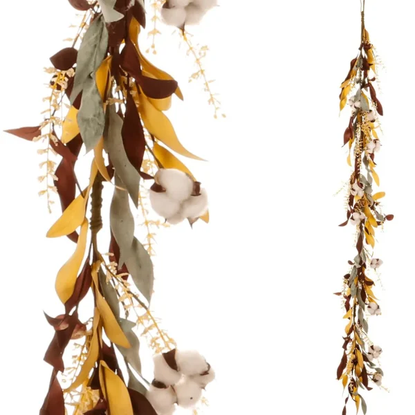 Herbstdeko | Girlanden & Ranken^DecoWoerner Herbstliche Baumwoll-Kunstpflanzen-Ranke 152 Cm braun