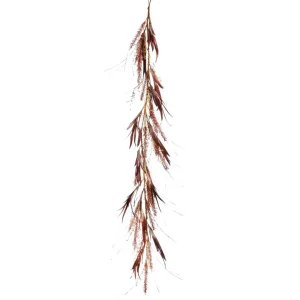 Herbstdeko | Girlanden & Ranken^DecoWoerner Herbstliche Dekoranke Lampenputzergras-Mix Mit em Eukalyptus 165 Cm rot