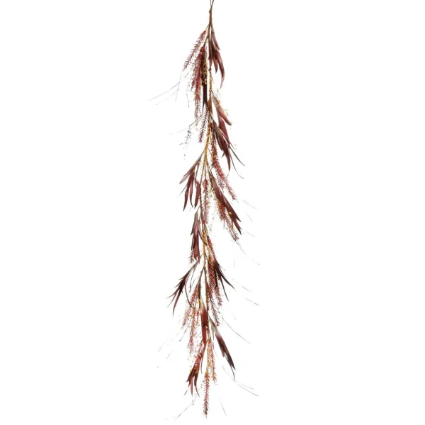 Herbstdeko | Girlanden & Ranken^DecoWoerner Herbstliche Dekoranke Lampenputzergras-Mix Mit em Eukalyptus 165 Cm rot