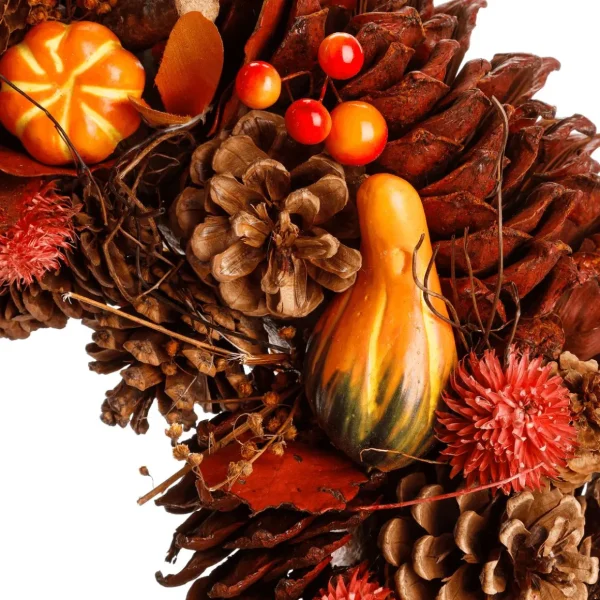 Herbstdeko^DecoWoerner Herbstlicher Türkranz 38 Cm Ø braun