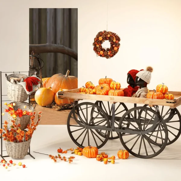 Herbstdeko^DecoWoerner Herbstlicher Türkranz 38 Cm Ø braun