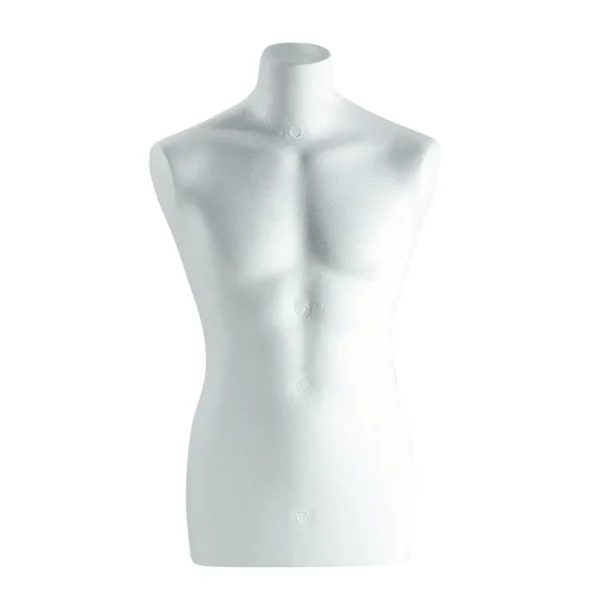 Schaufensterpuppen^DecoWoerner Herren-Styroportorso 78 Cm weiß