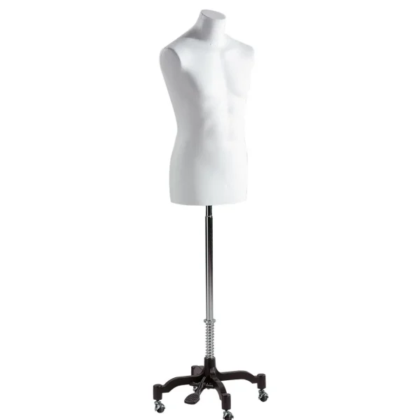 Schaufensterpuppen^DecoWoerner Herren-Styroportorso 78 Cm weiß