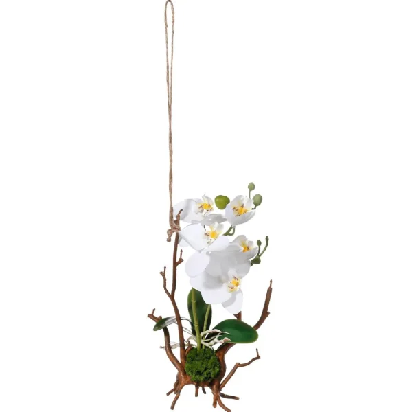 Kunstblumen^DecoWoerner Hängende Kunst-Orchidee, 32 Cm weiß
