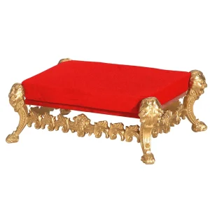 Xxl Weihnachtsdeko^DecoWoerner Hocker "Barock", Rot-gold mehrfarbig