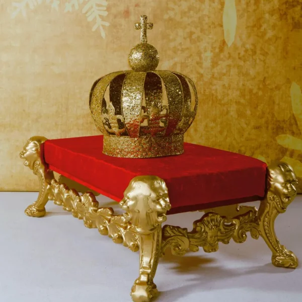 Xxl Weihnachtsdeko^DecoWoerner Hocker "Barock", Rot-gold mehrfarbig