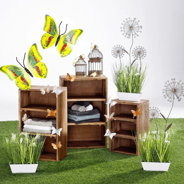Warenpräsentation | Naturdeko^DecoWoerner Holz Deko Regale 3 Stück, 50 Cm, 65 Cm, 70 Cm Hoch Naturholz