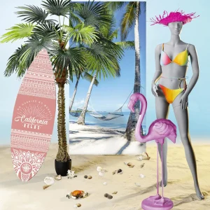 Sommerdeko^DecoWoerner Holz Deko Surfbrett In Boho Stil, , 160 Cm rosa