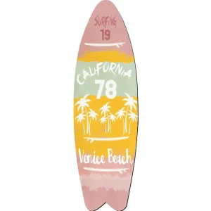 Sommerdeko^DecoWoerner Holz Deko Surfbrett Rosa Orange Grün 130 Cm mehrfarbig