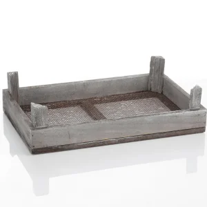 Herbstdeko^DecoWoerner Holzbox Mit Gitter 28 Cm braun