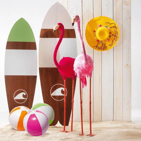 Sommerdeko^DecoWoerner Holzdisplay "Surfboard" 130 X 40 Cm mehrfarbig