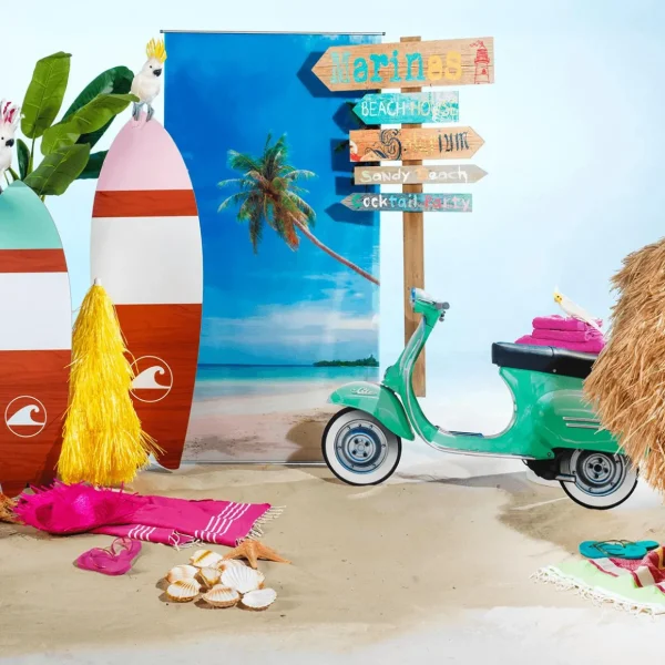 Sommerdeko^DecoWoerner Holzdisplay "Surfboard" 130 X 40 Cm mehrfarbig