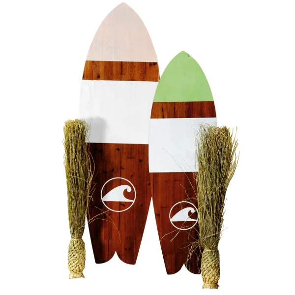 Sommerdeko^DecoWoerner Holzdisplay "Surfboard" 130 X 40 Cm mehrfarbig