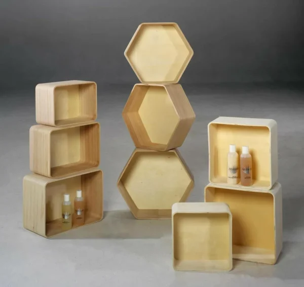 Sommerdeko | Pflanzengefäße & Dekorationshilfen^DecoWoerner Holzkisten-Satz Rechteckig, Set à 3 Stück Naturholz