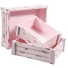 Pflanzengefäße & Dekorationshilfen^DecoWoerner Holzkisten-Satz, rosa