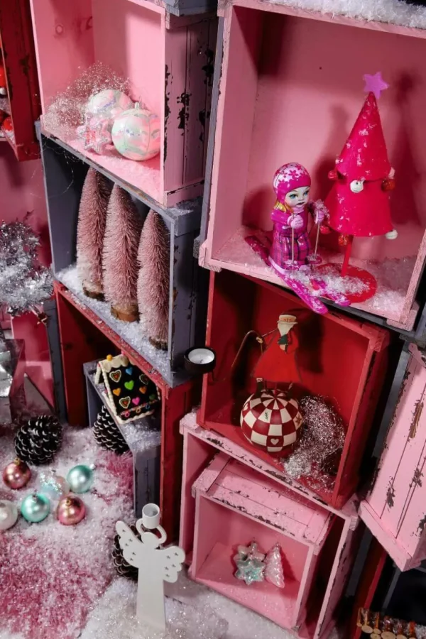 Pflanzengefäße & Dekorationshilfen^DecoWoerner Holzkisten-Satz, rosa