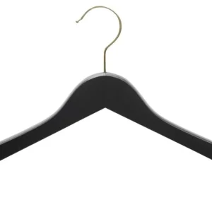 Kleiderbügel^DecoWoerner Holz-Kleiderbügel Mit Kerben, /messing 44 Cm schwarz