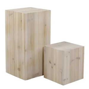 Warenpräsentation | Naturdeko^DecoWoerner Holz-Minisäulen Set Natur Beige