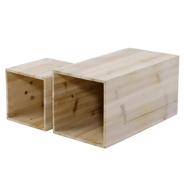 Warenpräsentation | Naturdeko^DecoWoerner Holz-Minisäulen Set Natur Beige