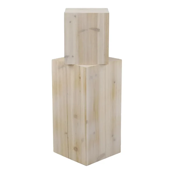 Warenpräsentation | Naturdeko^DecoWoerner Holz-Minisäulen Set Natur Beige